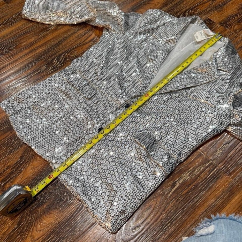 Men's Size L Bling Shimmery Blazer Costume Jacket Large Christmas Halloween - Picture 5 of 6